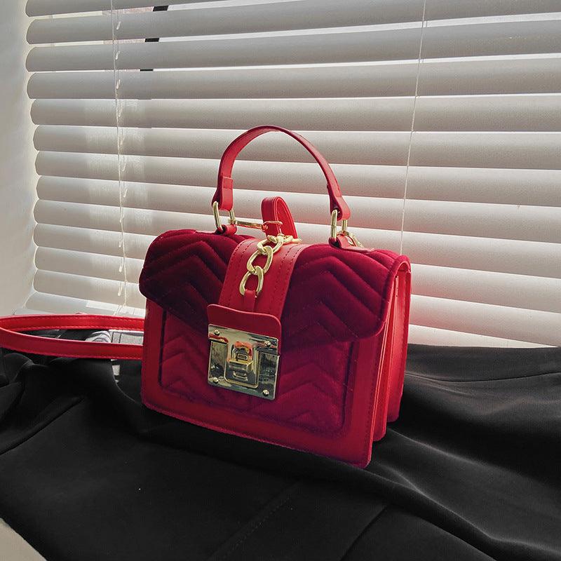 Red Velvet Handbag