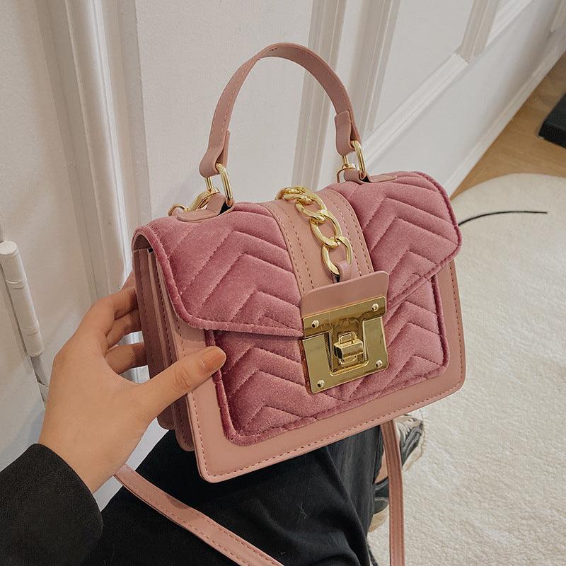 Pink Velvet Handbag