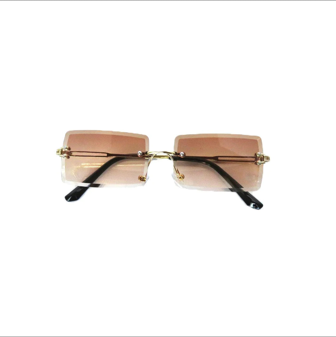 Brown Frameless Sunglasses