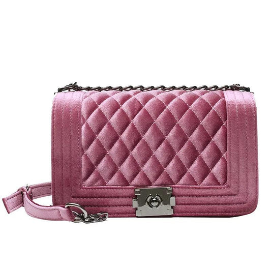 Pink Velvet Classy Handbag