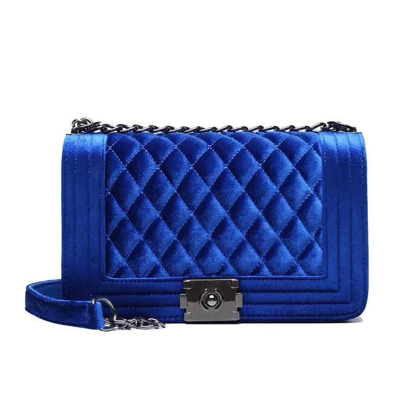 Blue Velvet Classy Handbag