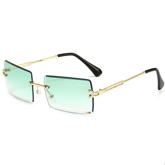 Green Frameless Sunglasses