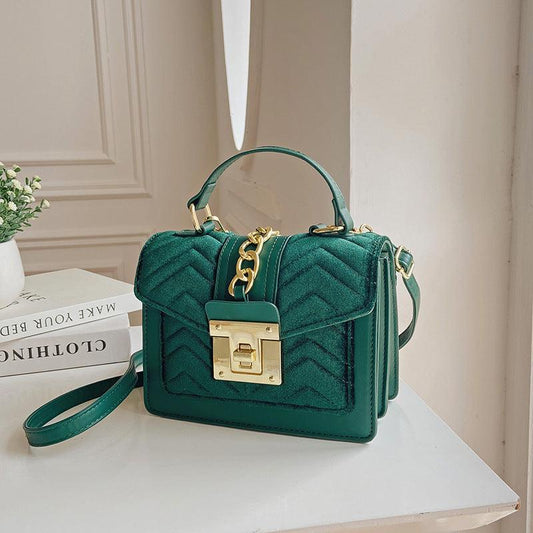Green Velvet Handbag